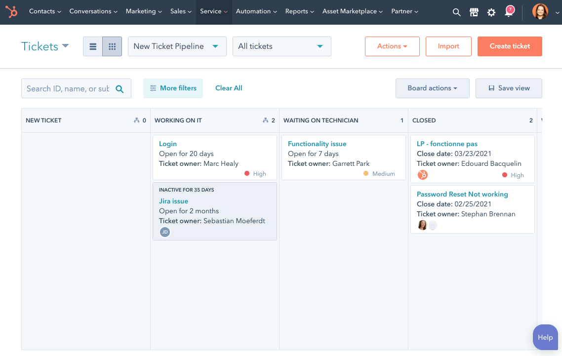 hubspot sistema di ticketing